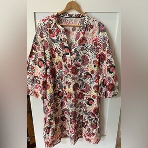 Boden Boden 100% Linen Floral Tunic Dress.